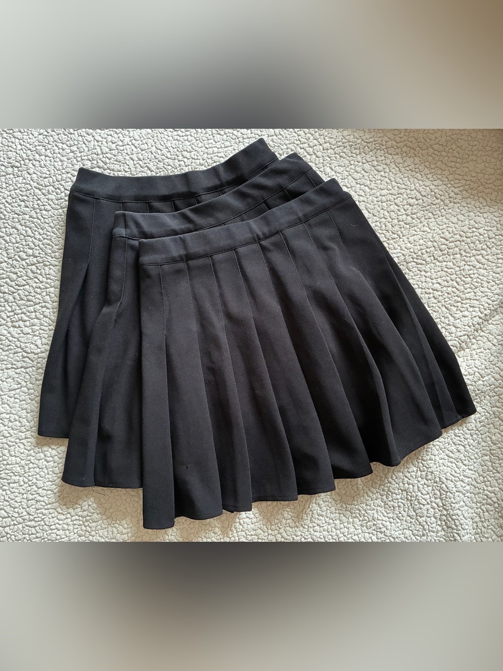 Black Pleated Skirts lot of 3 elastic waist tennis skater uniform a-line